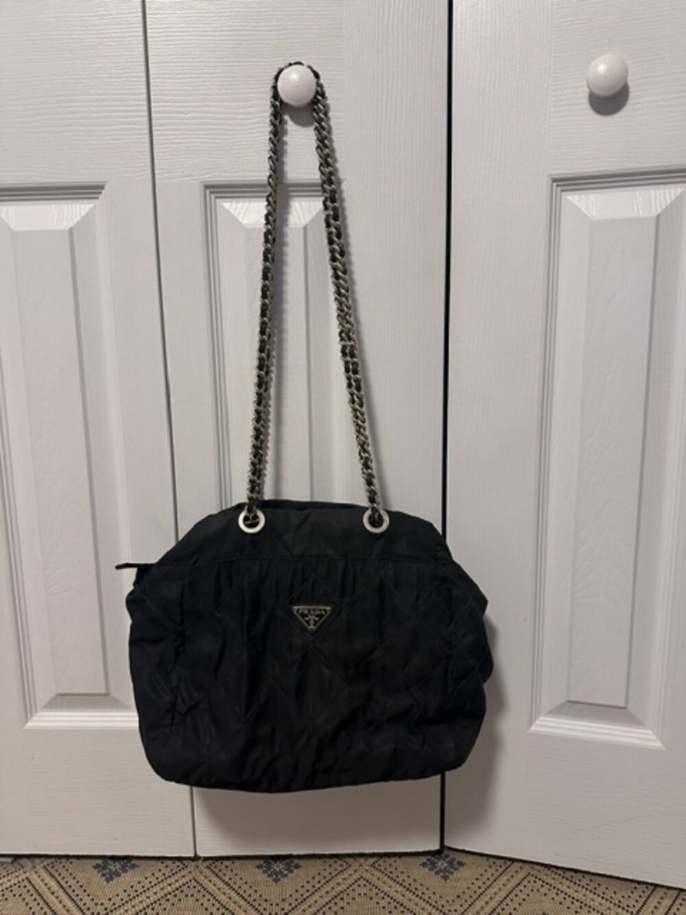 Prada vintage black nylon shoulder bag